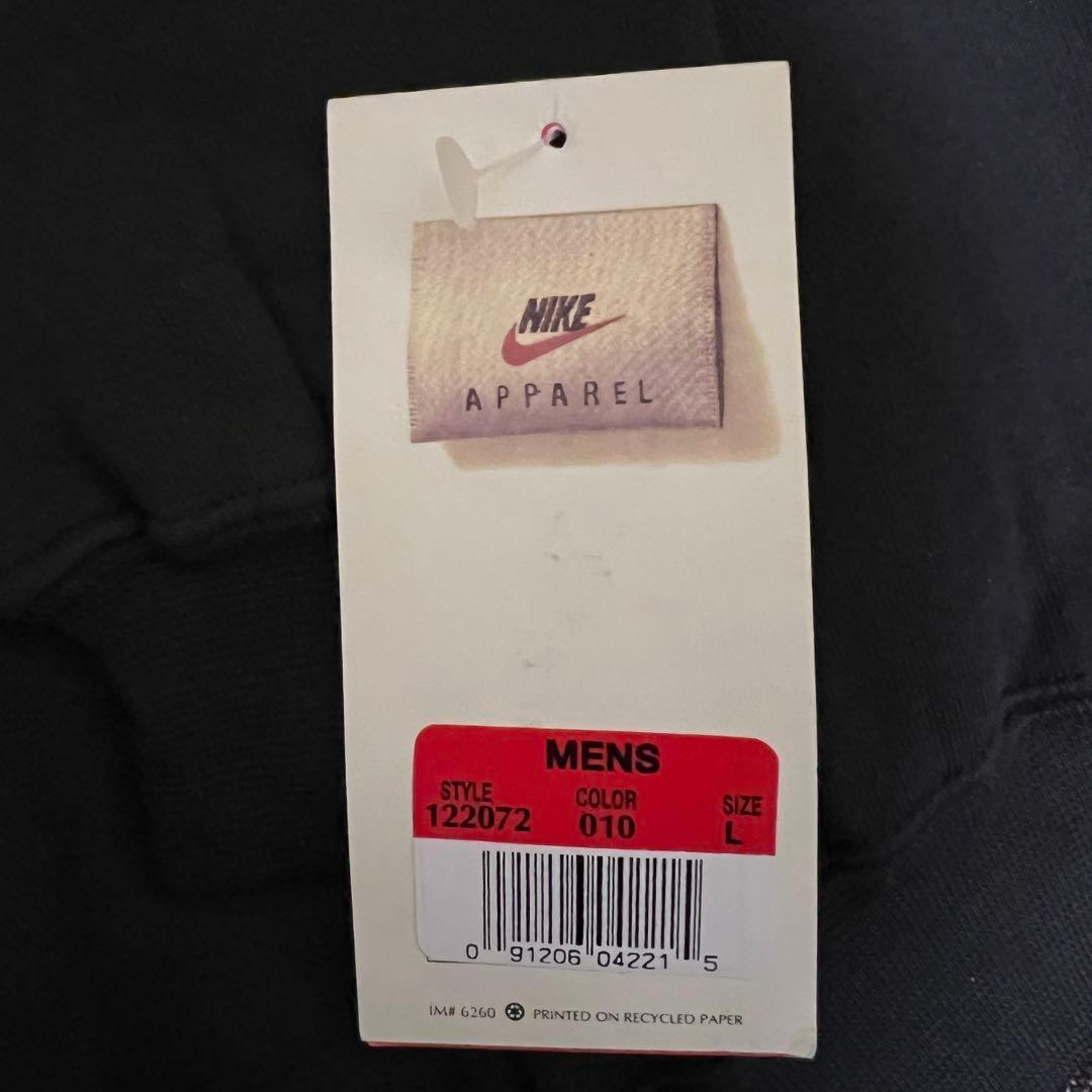 【デッドストック】90sUSA製ナイキワンポイントロゴ刺繍新品タグ付きブラック