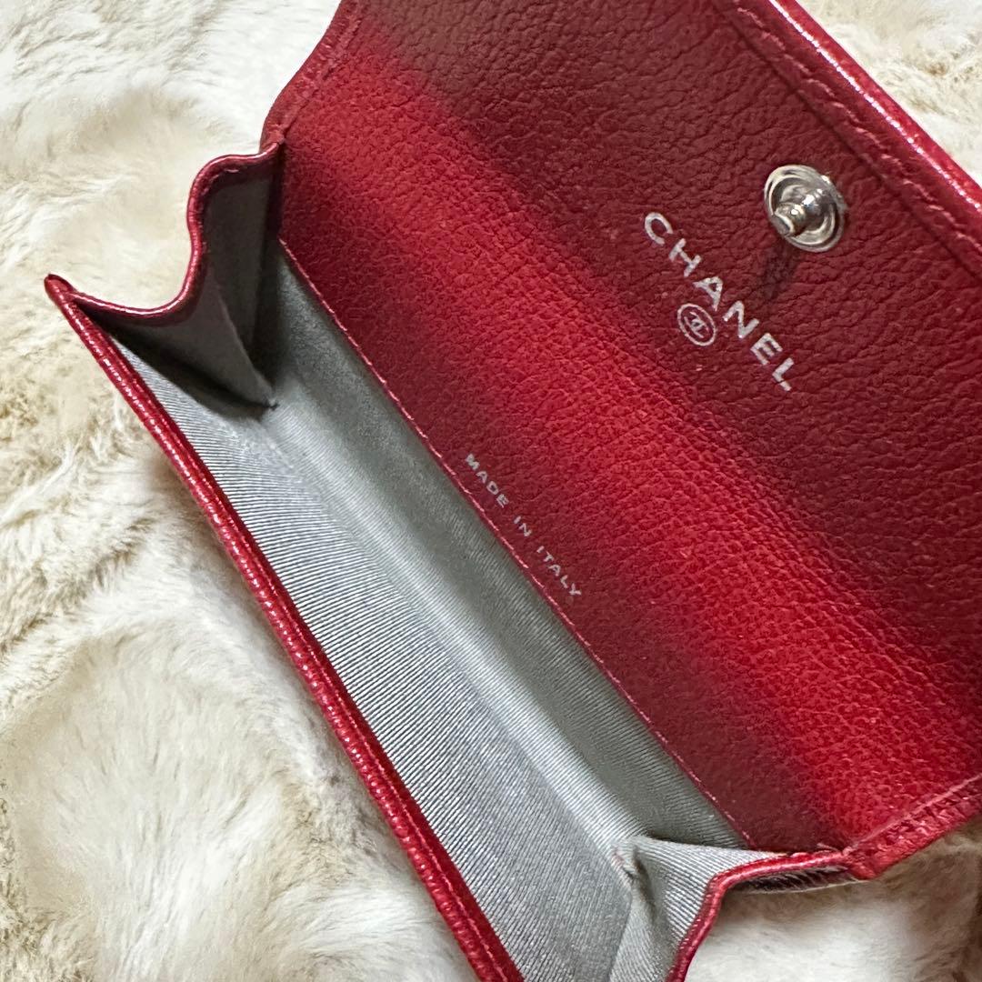CHANEL 赤 レザー ケース