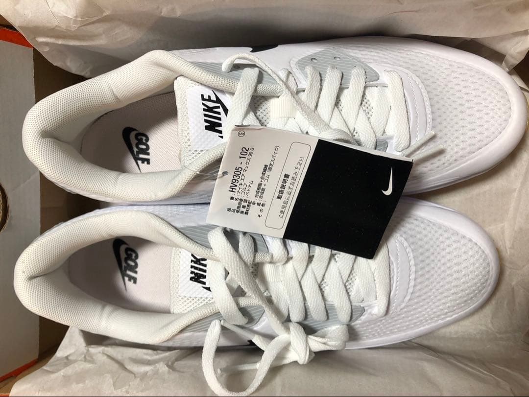 新品 26cm ナイキ エアマックス 90 G ゴルフシューズ 黒タグ 白