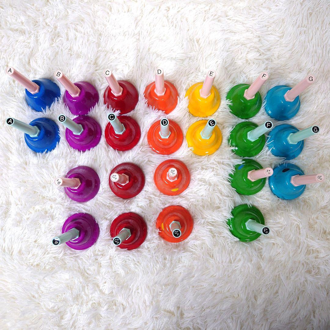 【美品】ウチダ ハンドベル ミュージックベル 23音 専用スタンド・バック付き