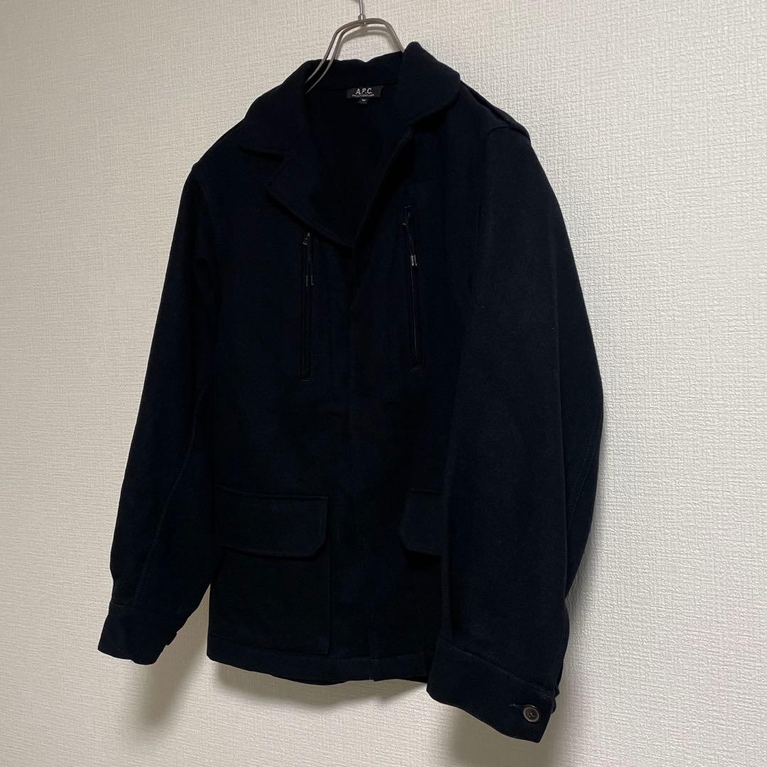 A.P.C.】 フランス製 F-1タイプ ウールミリタリージャケット ブラック