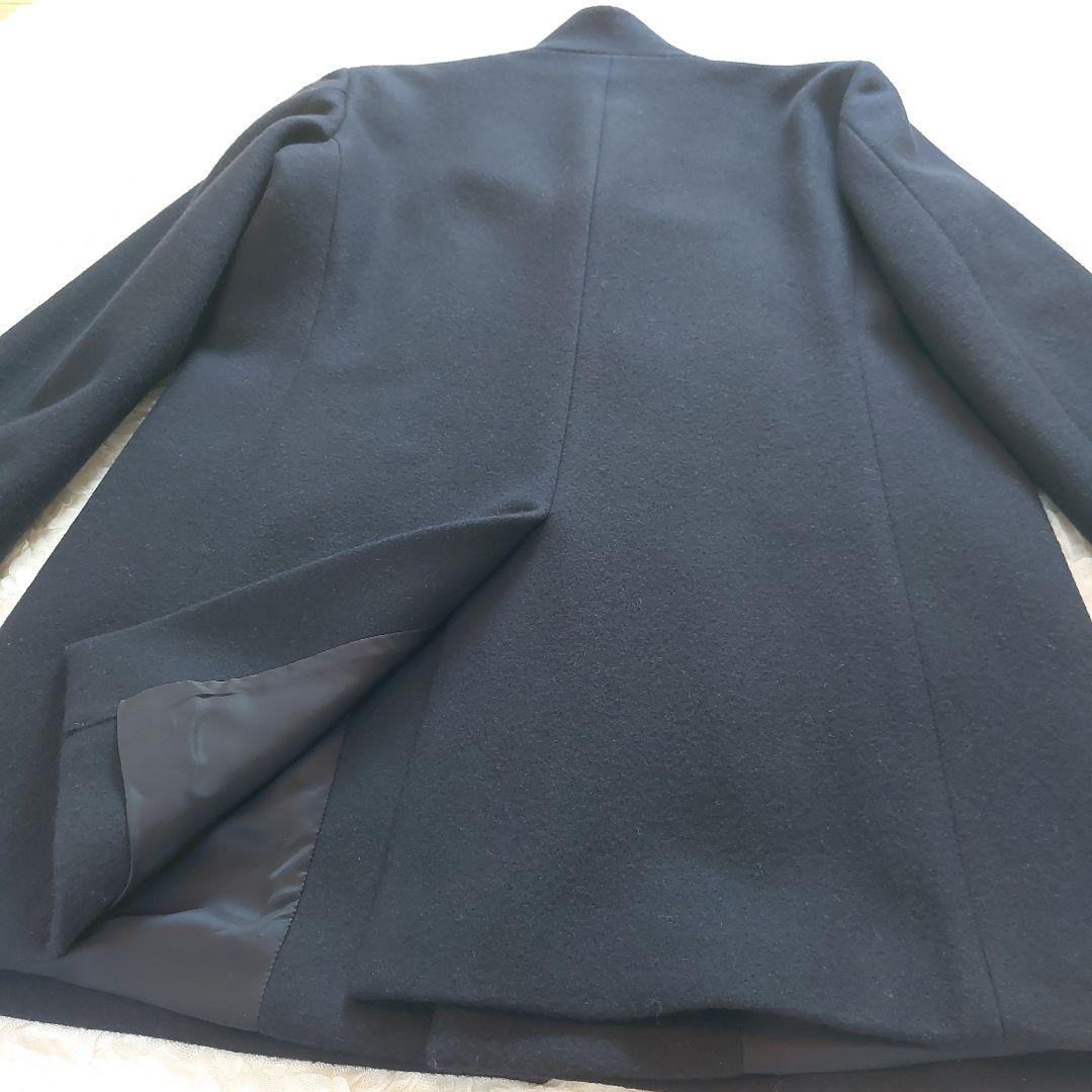 美品✨Theory メンズ スタンドカラーコート ウール ネイビー