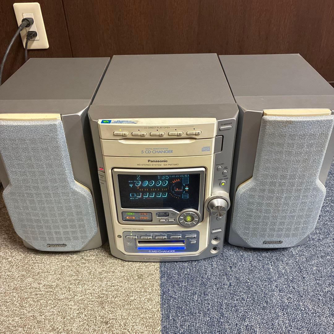 パナソニック SA-PM75MD ミニコンポ CD MDステレオシステム - メルカリ