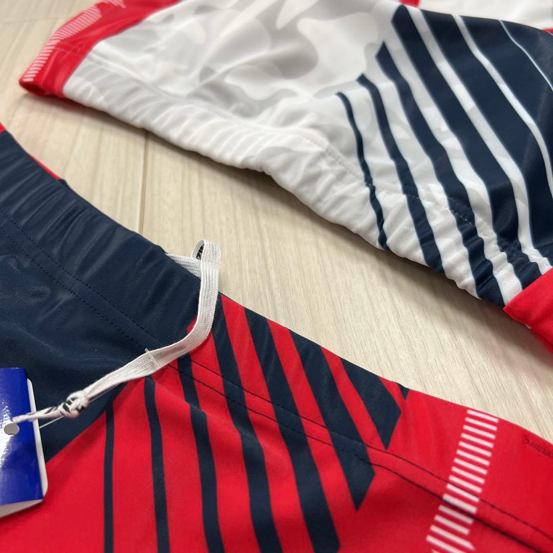 ミズノ　女子陸上ユニフォーム上下セット　3XLサイズ　ホワイト×ネイビー×レッド