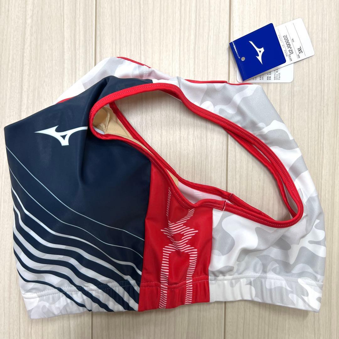 ミズノ　女子陸上ユニフォーム上下セット　3XLサイズ　ホワイト×ネイビー×レッド