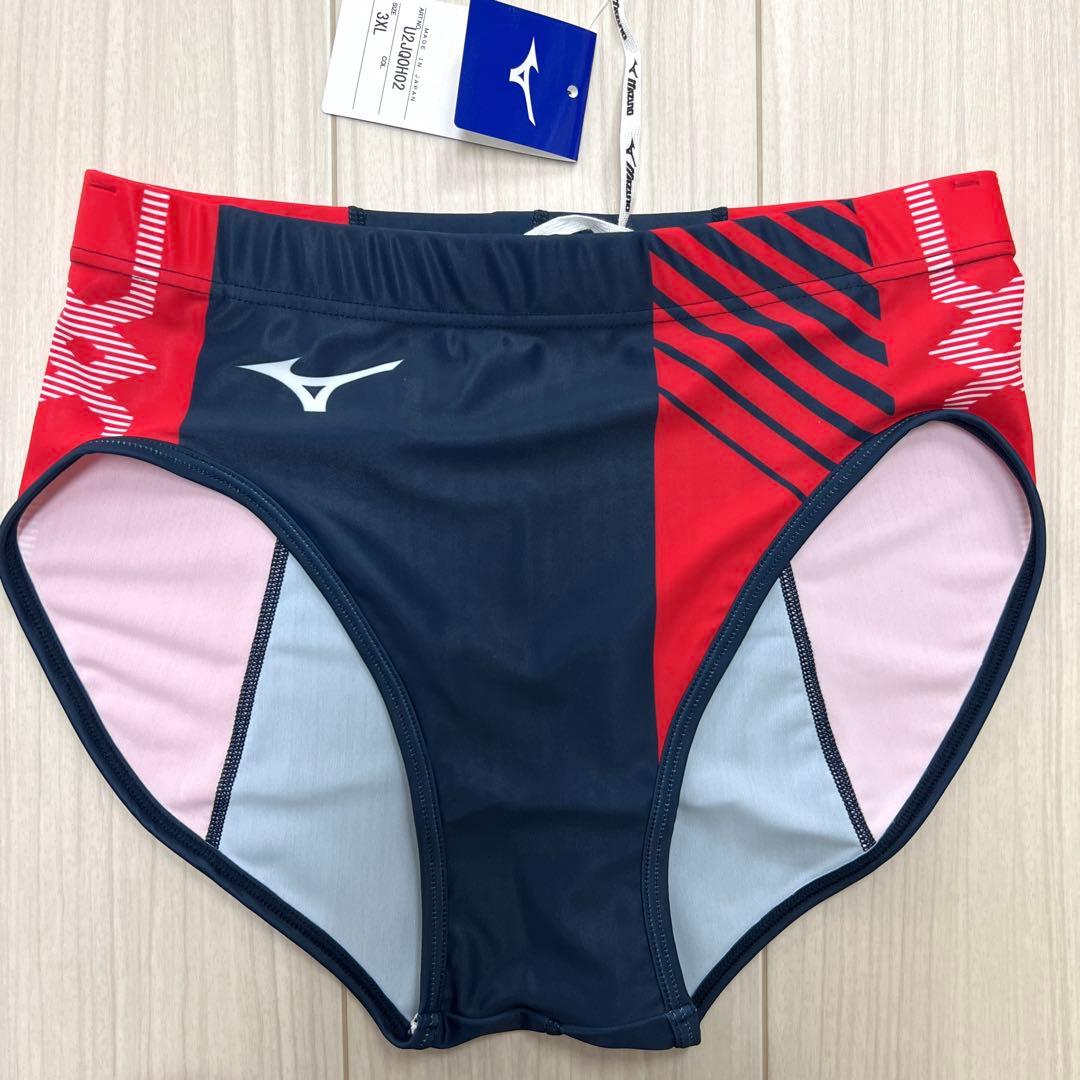 ミズノ　女子陸上ユニフォーム上下セット　3XLサイズ　ホワイト×ネイビー×レッド