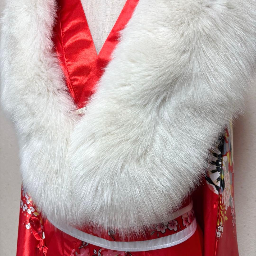 美品 サガフォックス シャドーフォックス ショール 大判 ホワイト 成人式