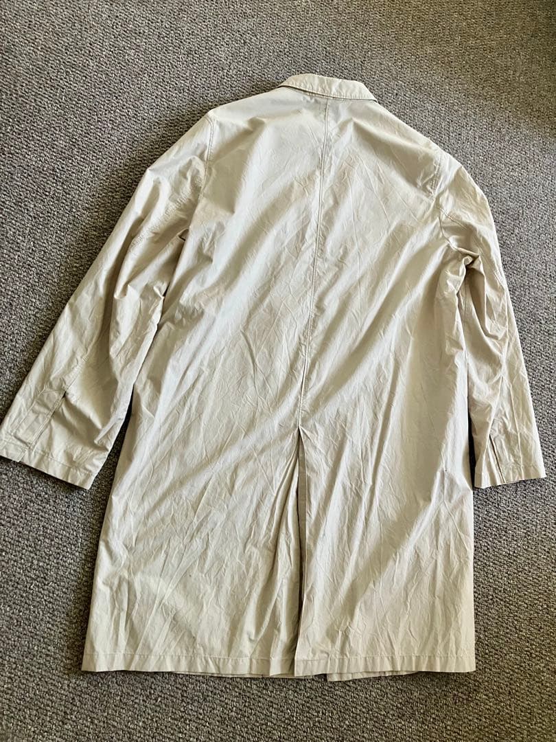 PRADAプラダコットンナイロンベージュ ステンカラーコート 44