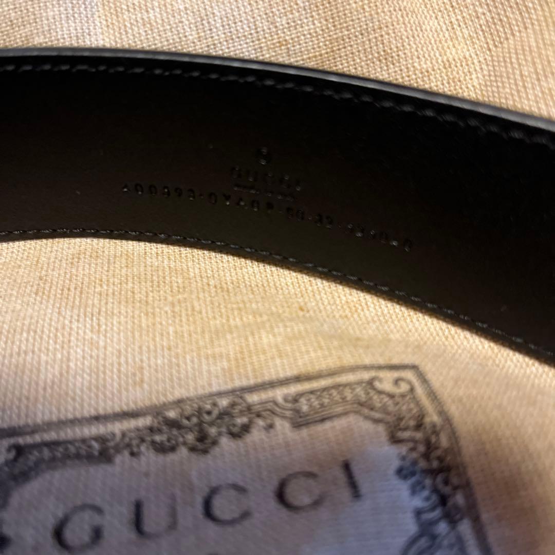 GUCCI ブラックベルト GGバックル S