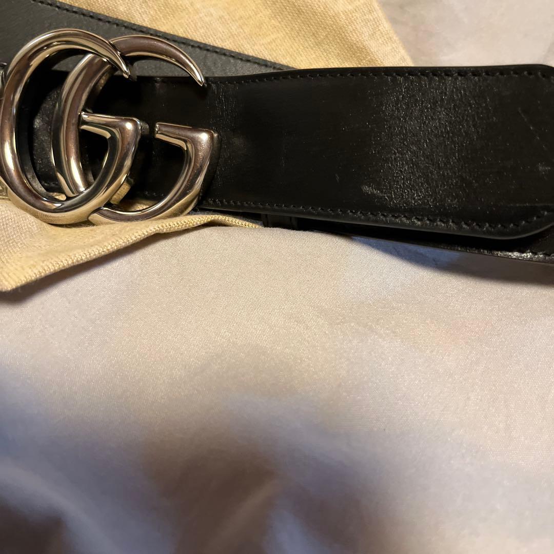 GUCCI ブラックベルト GGバックル S
