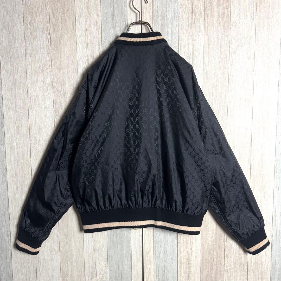 3282【GG総柄・ビッグサイズ52】グッチ リバーシブル ボンバージャケット