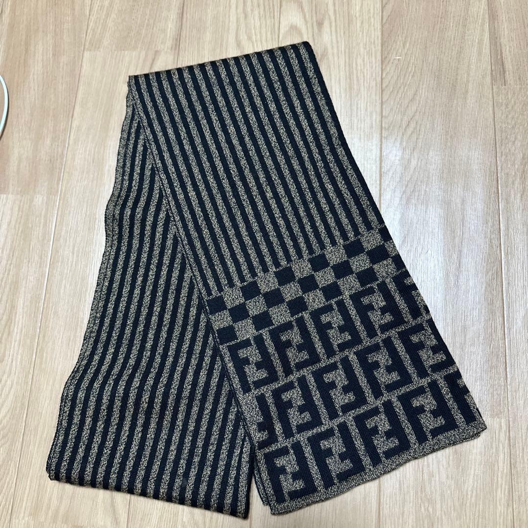 FENDI ストライプ チェック マフラー