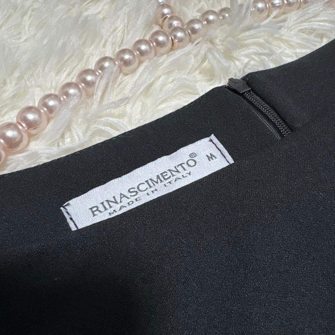 新品未使用　RINASCIMENTO ブラック ノースリーブワンピース Mリボン