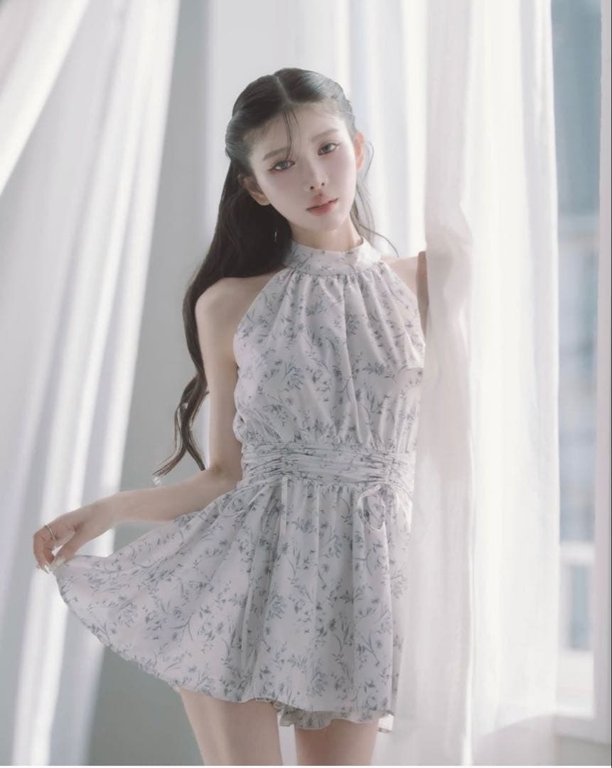 Darich アメスリギャザーフレアミニワンピース グレー FREEサイズ