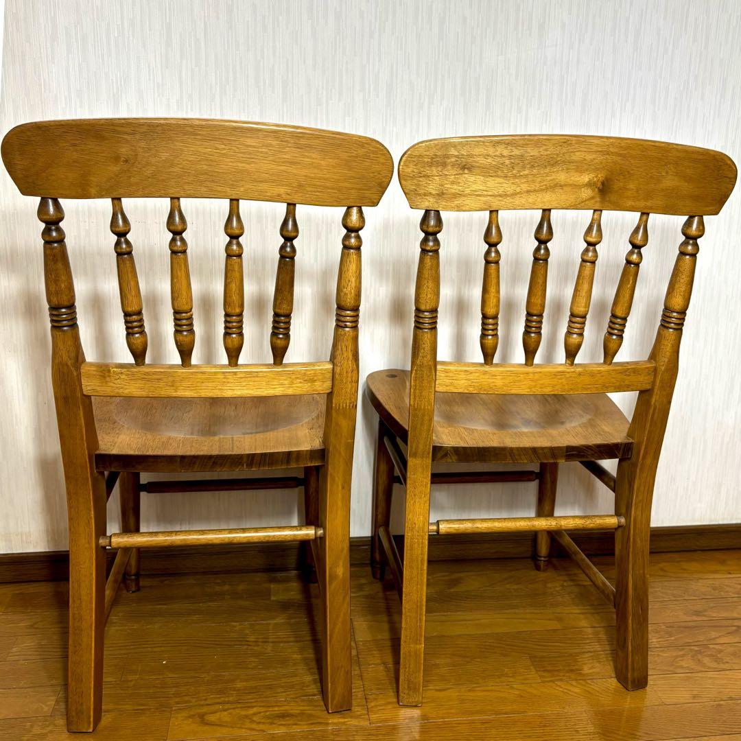 ①ビンテージ ウィンザーチェア　木製ダイニングチェア 椅子 アンティーク×2脚