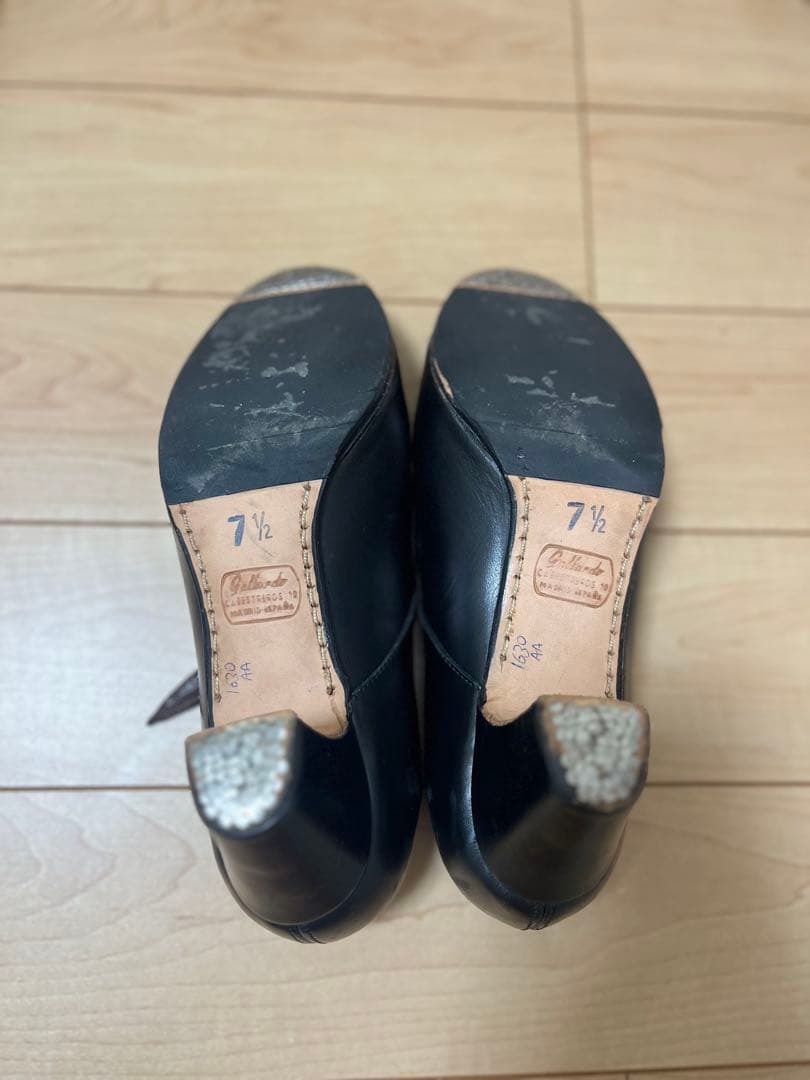 ガジャルド フラメンコシューズ サイズ40 24.5cm 黒革 ブラック