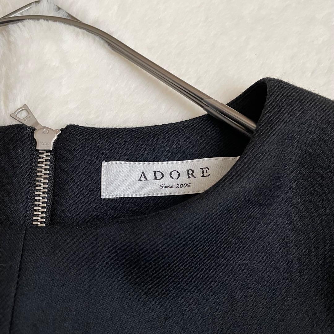 ADORE アドーア　ウール　ワンピース 38 ウール ブラック