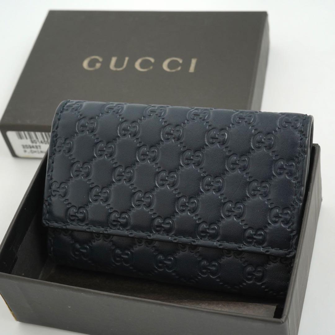 ✨未使用展示品・箱付き✨　GUCCI キーケース　マイクロGG 6連　刻印