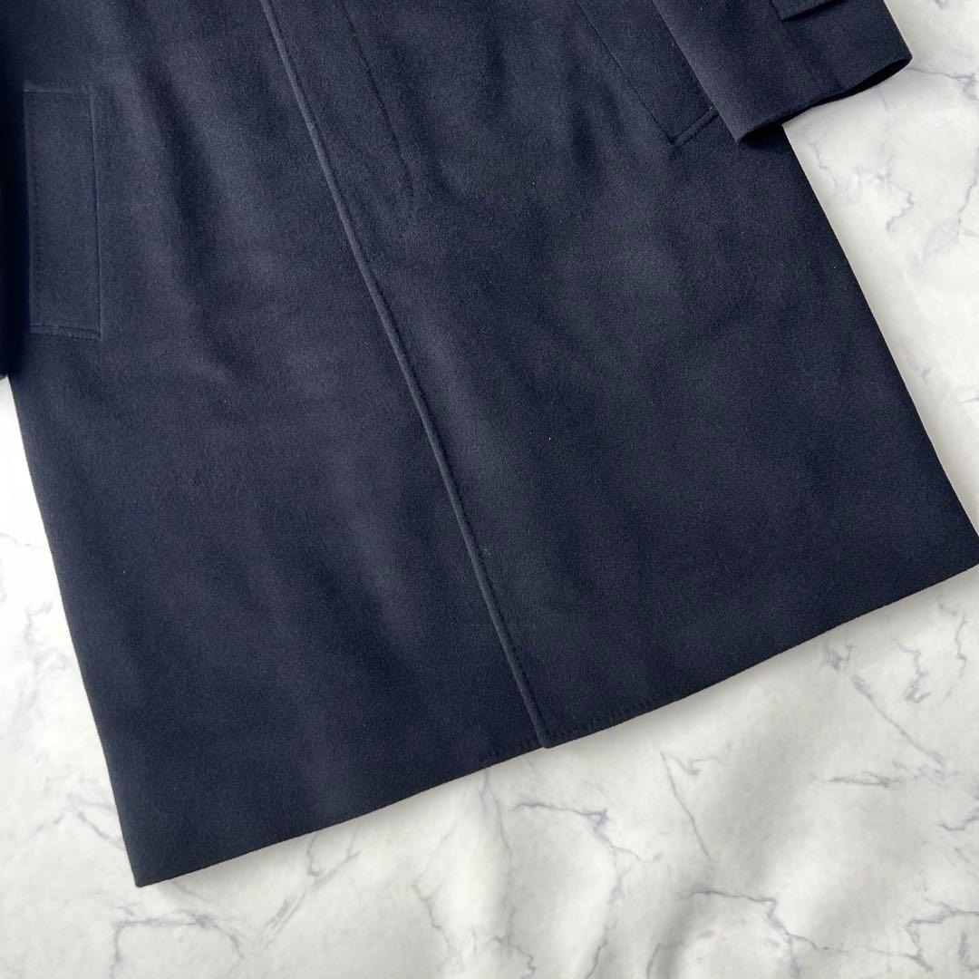 極美品✨　ピュアカシミヤ100%　サンヨーコート　ステンカラーコート　比翼　黒