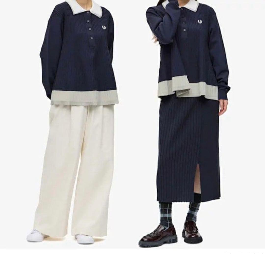 美品］FRED PERRY フレッドペリー F7246 ポロシャツ プリーツ