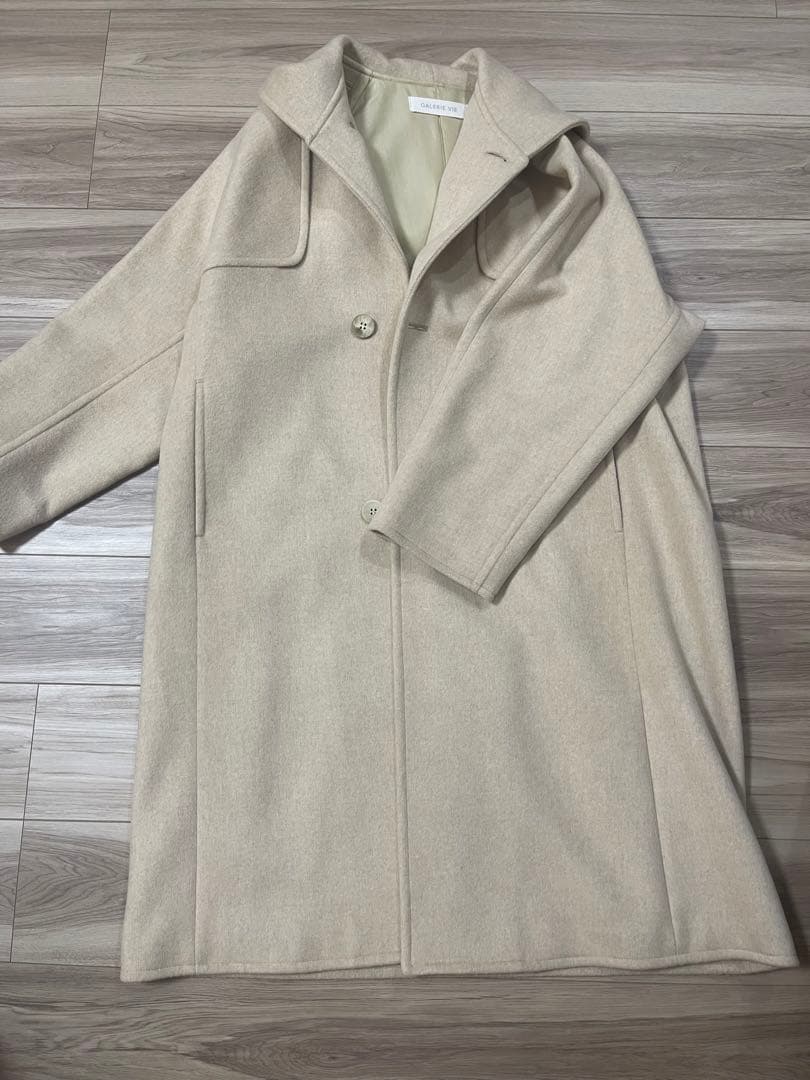 GALERIE VIE ダブルクロスショートビーバー フーデッドラグラ