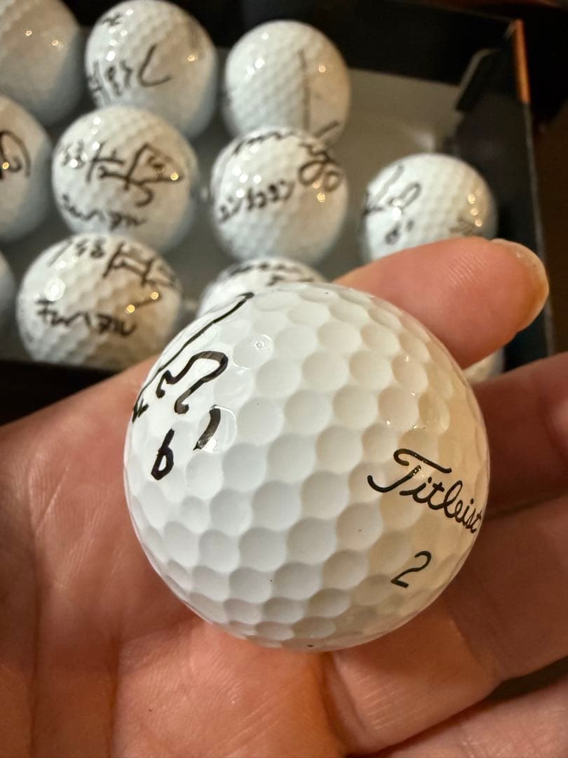 イ・ボミ、キムハヌル、ユンチェヨン、北田るい女子プロゴルファー 直筆サインボール