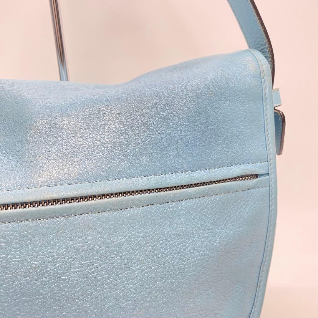 【希少カラー】ロエベ ヘリテージ ショルダーバッグ ブルー 水色 Loewe