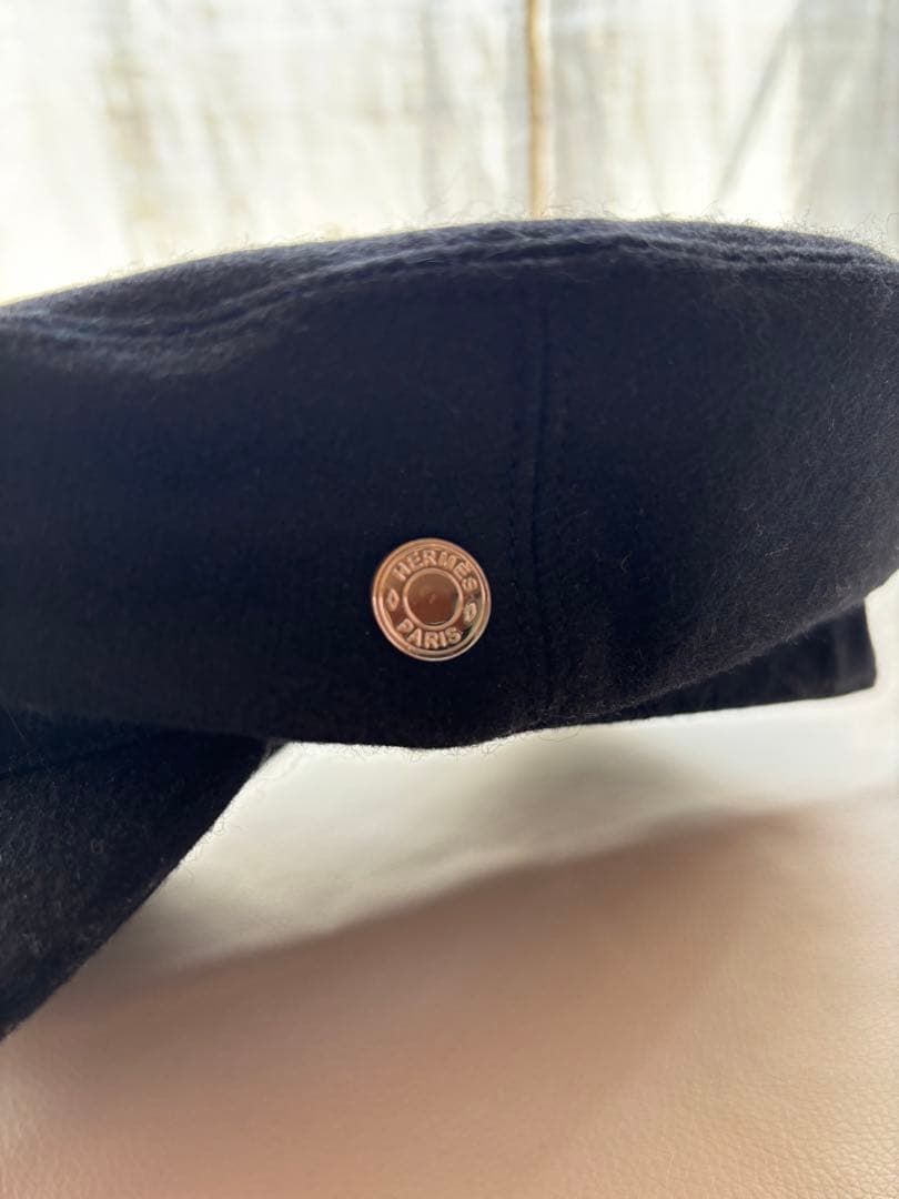 HERMES 黒 ベレー帽