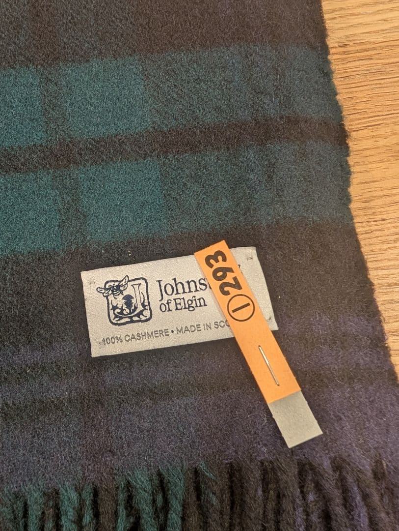ジョンストンズ大判カシミヤストール ブラックウォッチ