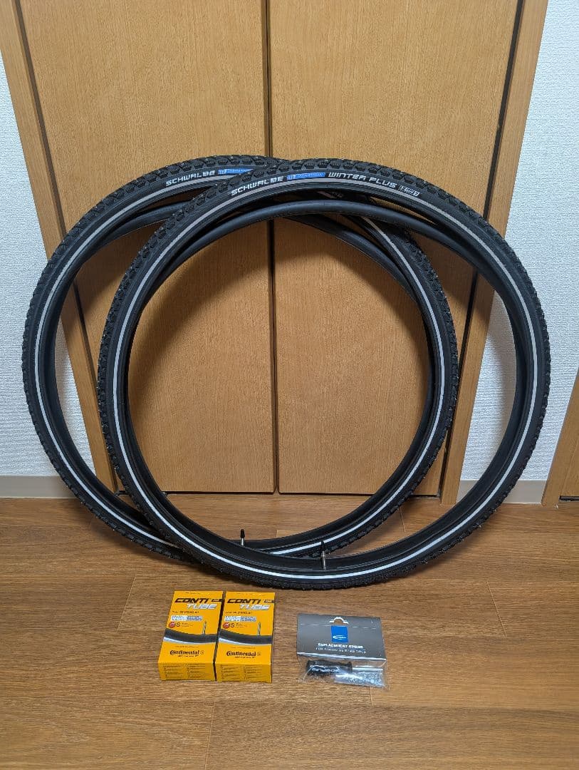 シュワルベマラソンウィンタープラス700-40C 2本 チューブ替えスパイク付