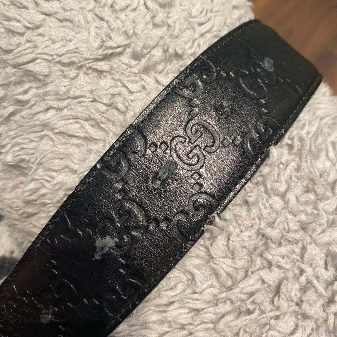 GUCCI ブラック ベルト GGロゴ 130cm