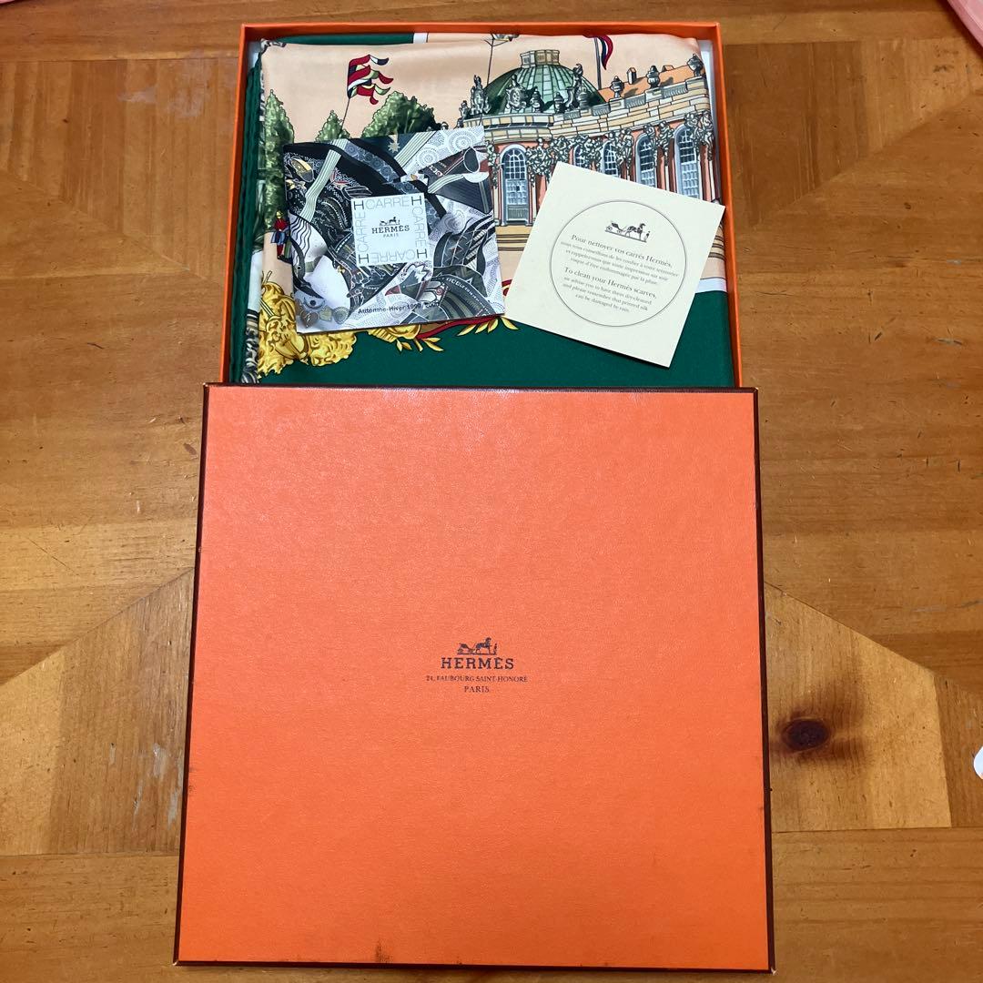 エイミィ様専用【HERMES】エルメス カレ90 緑 グリーン スカーフ