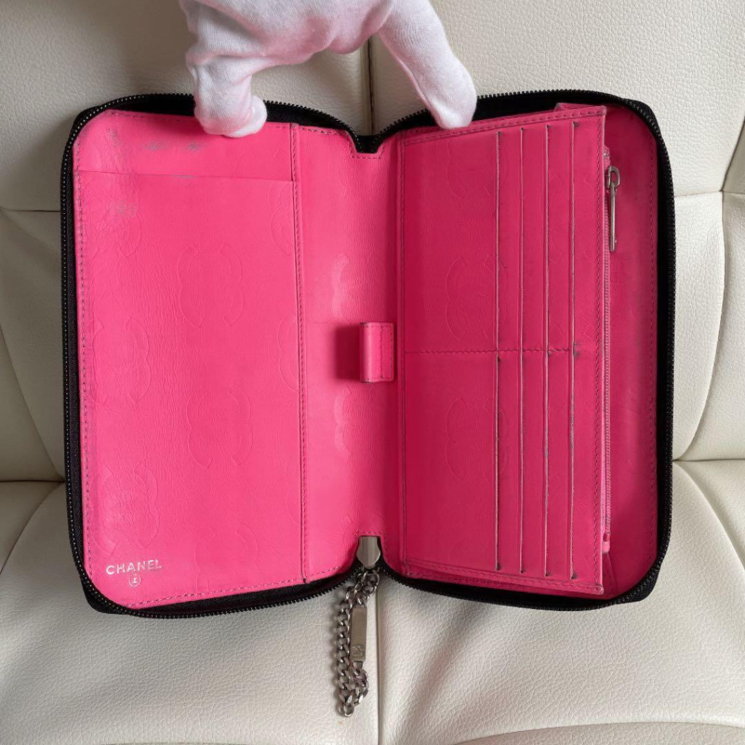 CHANEL シャネル カンボンライン オーガナイザー 長財布 付属品付き