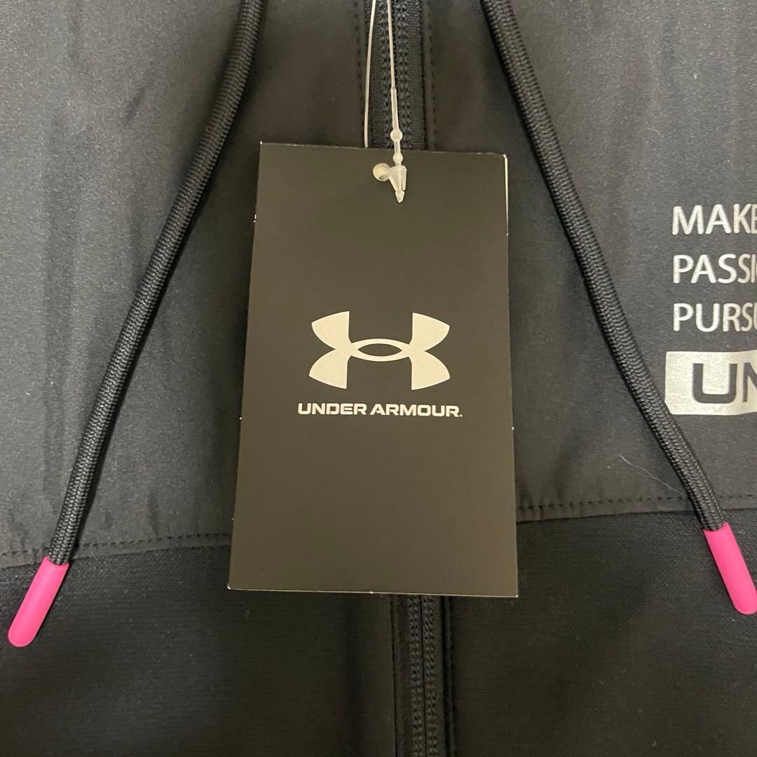 アンダーアーマー フルジップ フーディー ブラック ピンク