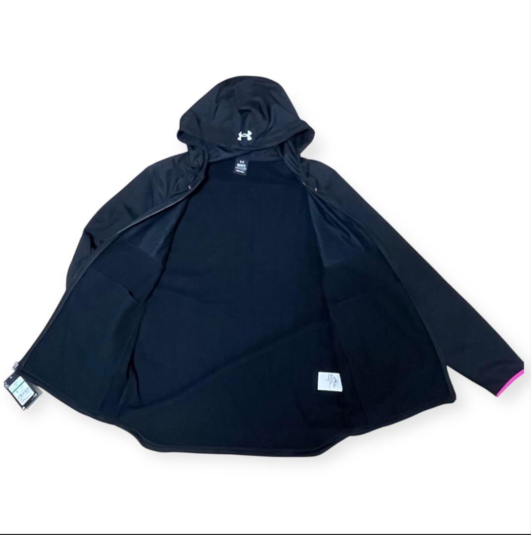 アンダーアーマー フルジップ フーディー ブラック ピンク