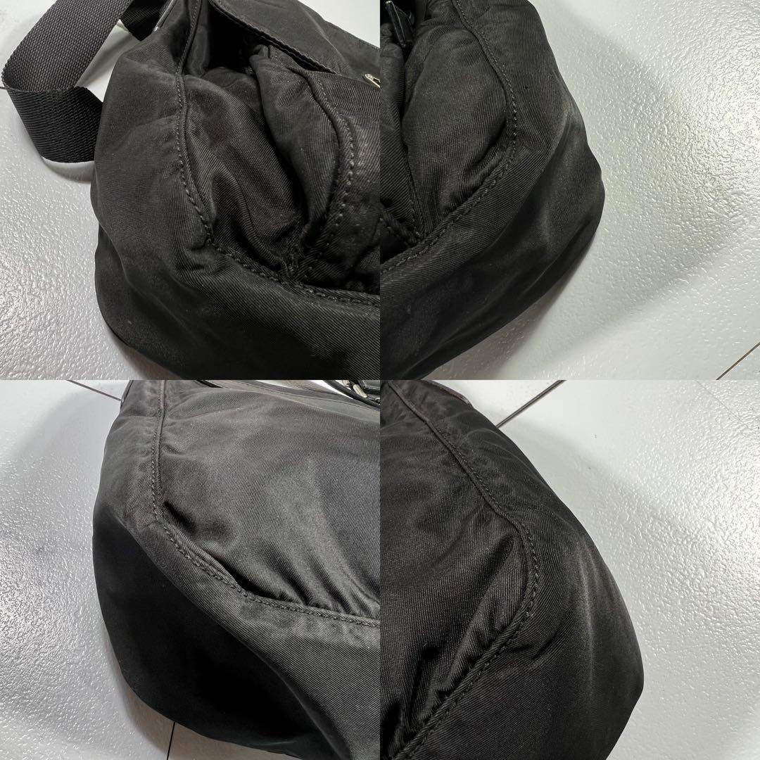 PRADA プラダ ショルダーバッグ ナイロン ブラック NERO 三角プレート