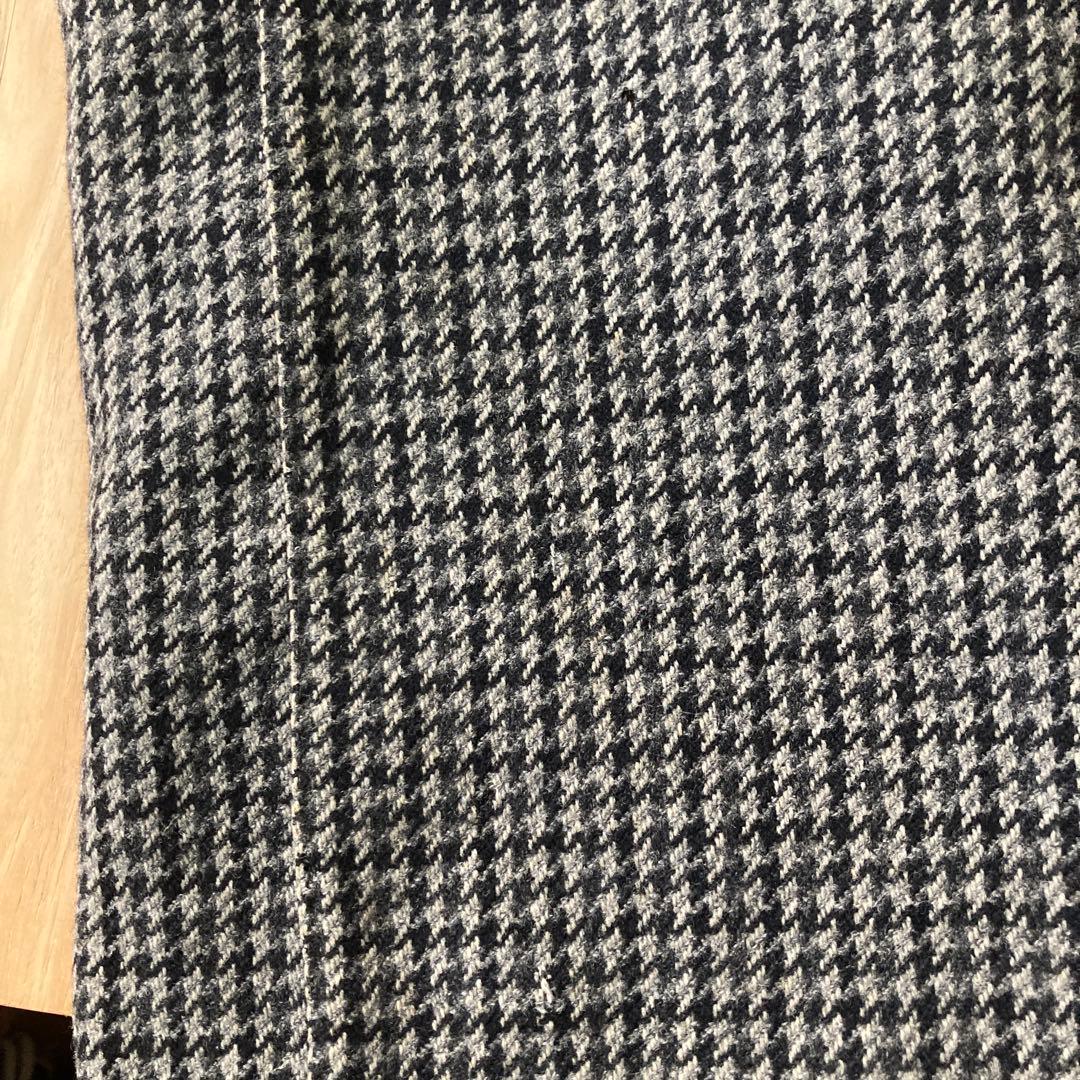 LANVIN ランバン　ステンカラーコート ブラックホワイトチェック　千鳥格子