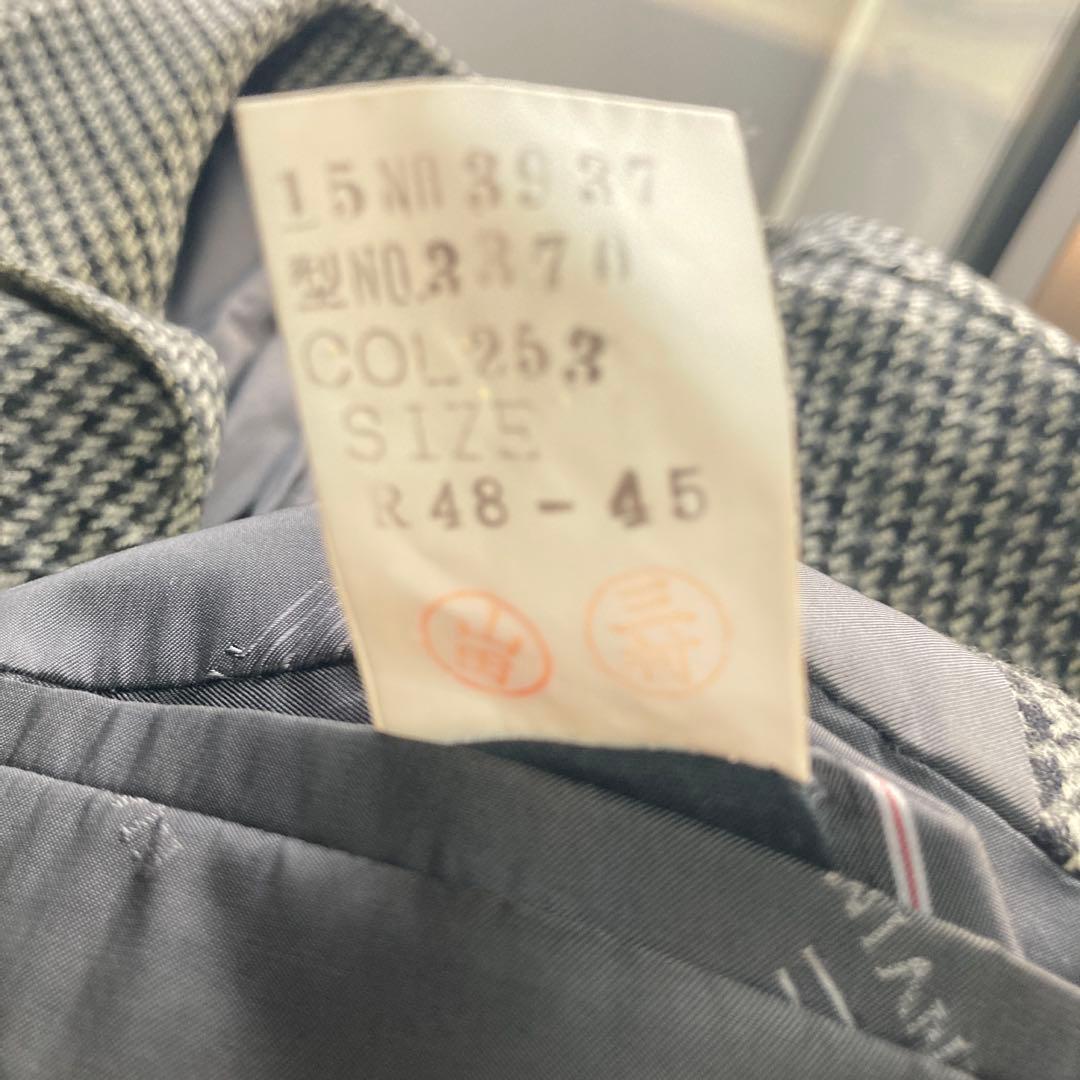 LANVIN ランバン　ステンカラーコート ブラックホワイトチェック　千鳥格子