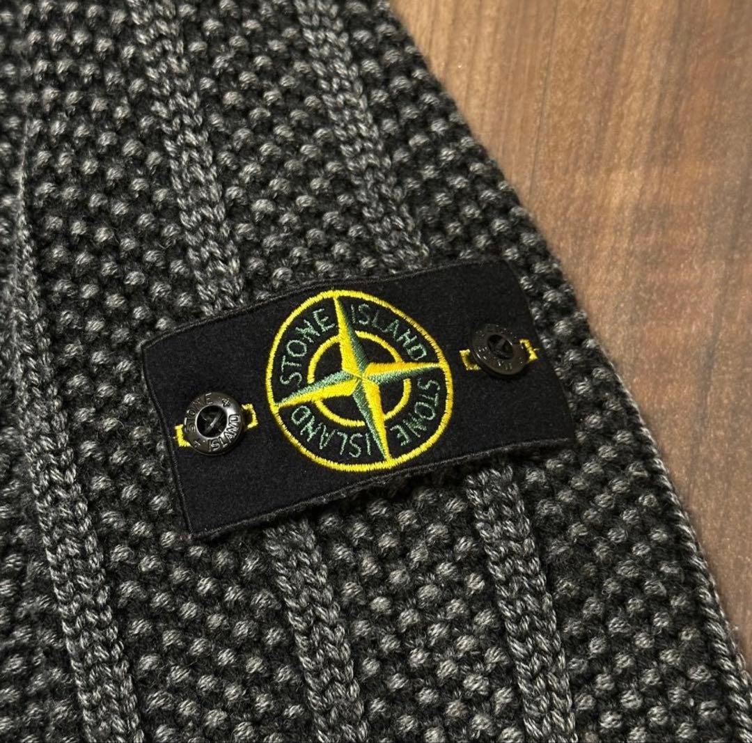 ストーンアイランド グレー リブ編みセーター