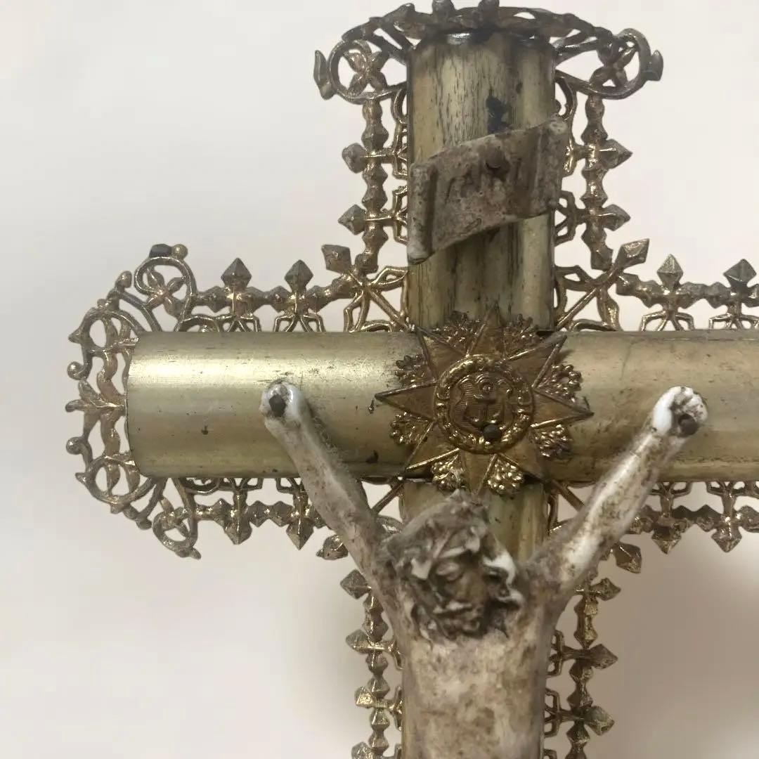 アンティーク十字架 キリスト像付き　フランス