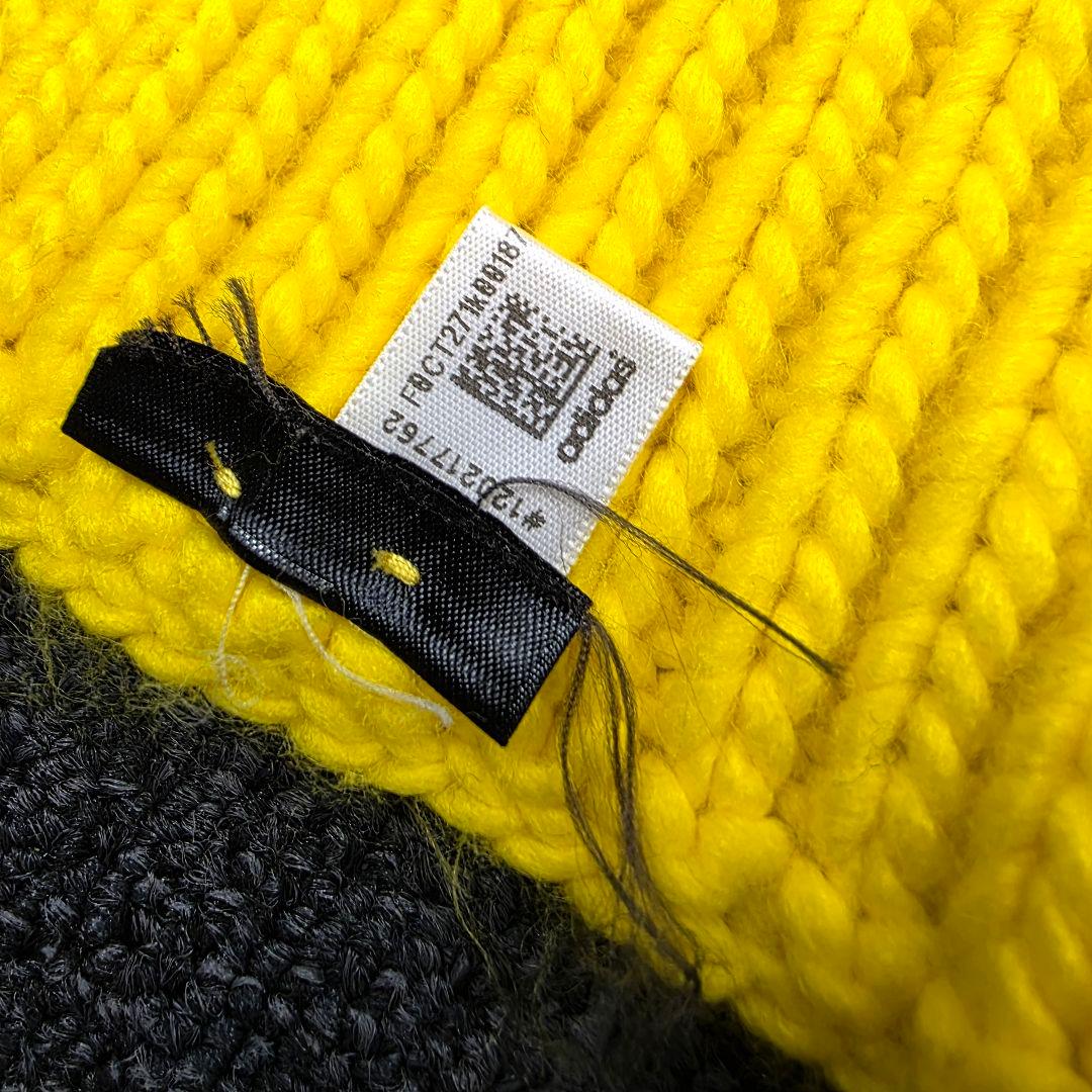 Y3 ニットストール マフラー イエロー 大判 アディダスとデザイナー