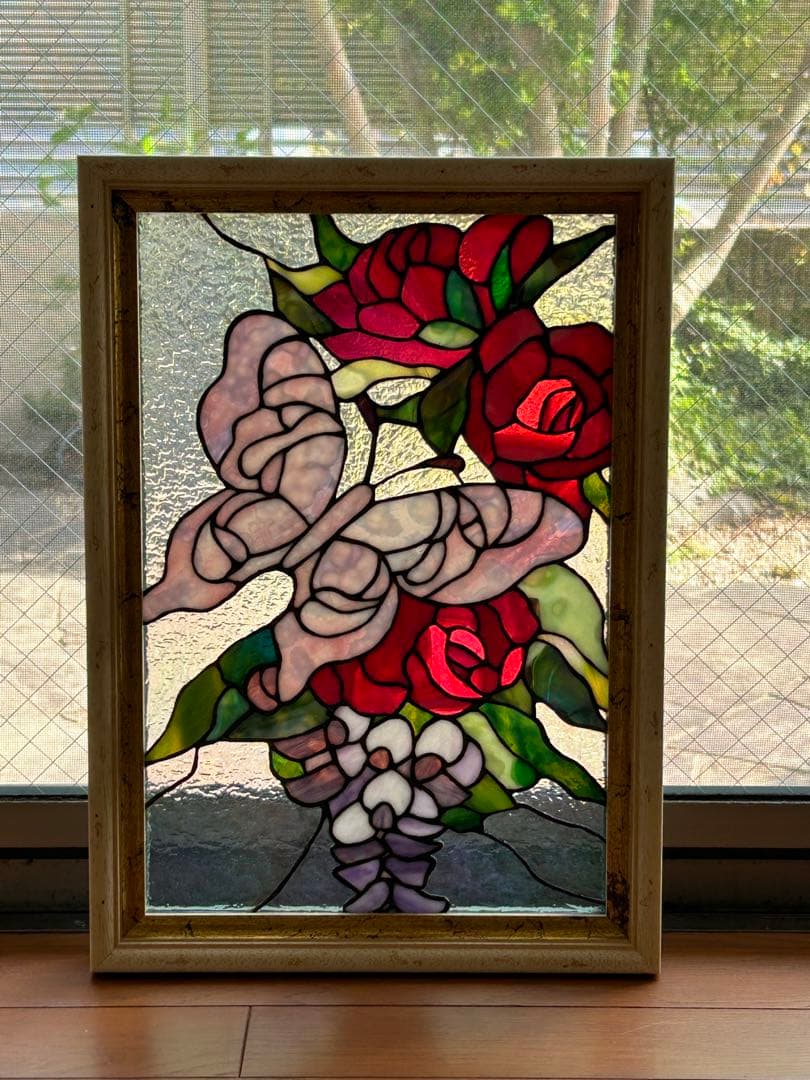 ステンドグラス♦︎花と蝶 - メルカリ
