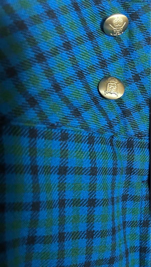 最終価格【美品】ファミリア　キュロット　青系チェック　綿100% 起毛　130㎝