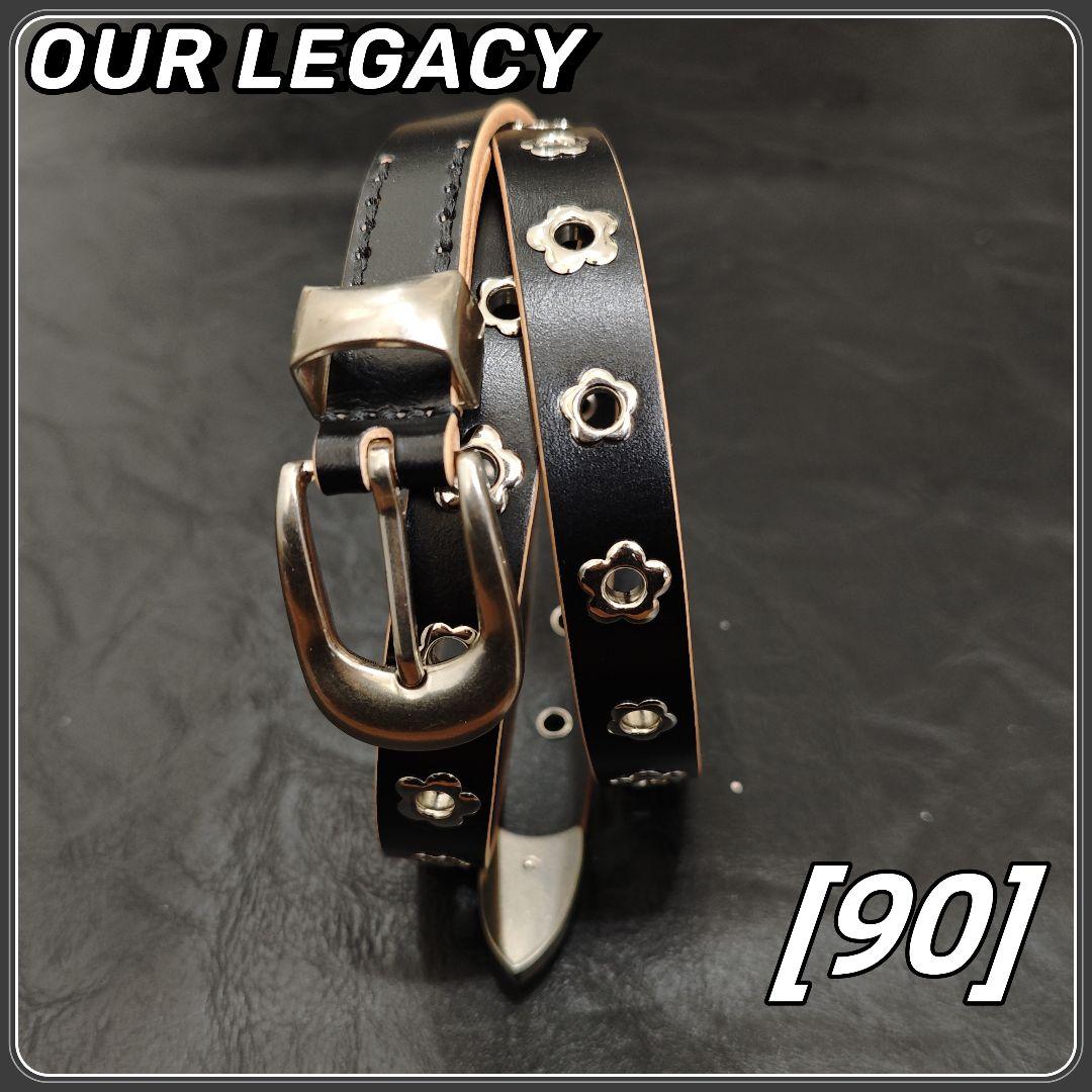 Our Legacy Flowers Black Leather ベルト90