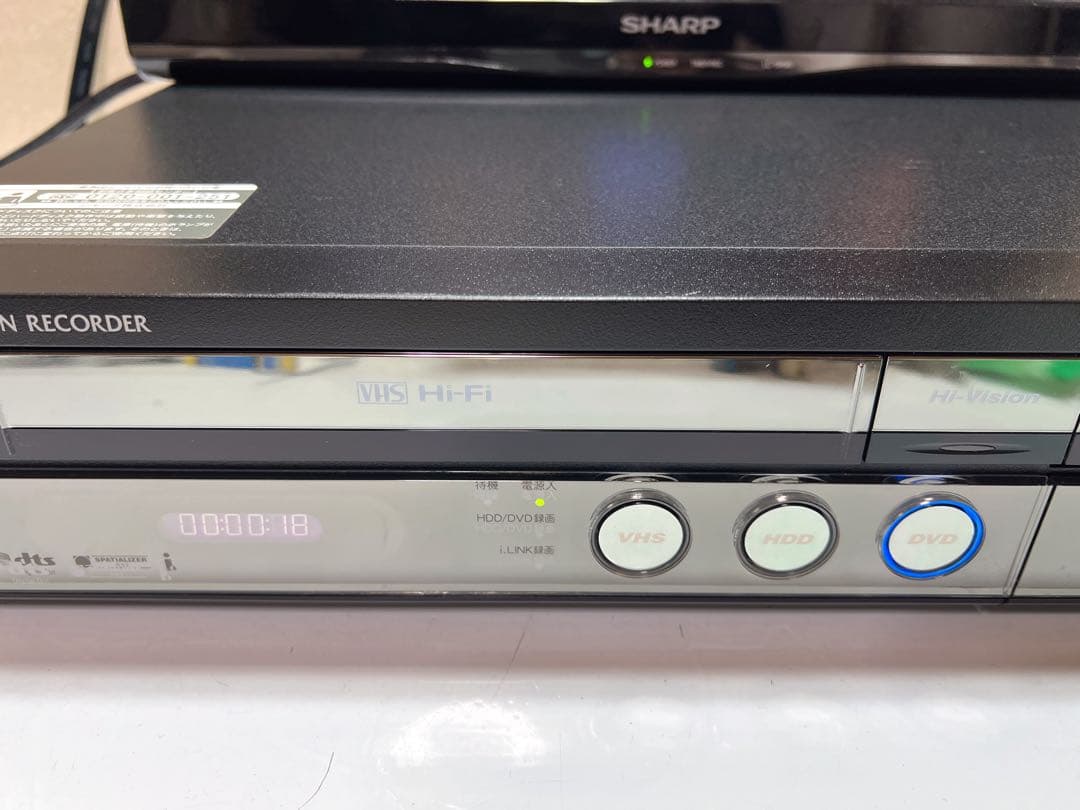 VHS・DVDレコーダー SHARP DV-ACV52 ギア交換品