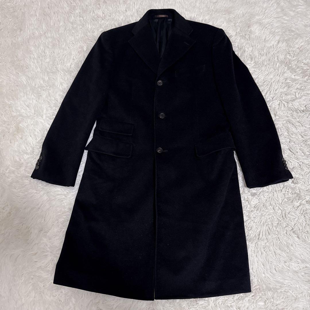 美品】ポールスミス アンゴラ100% チェスターコート 大きいサイズ 黒