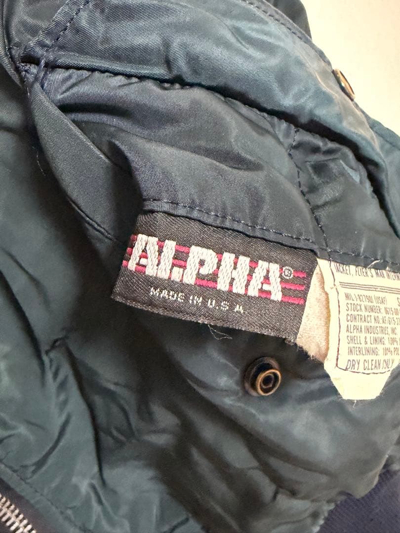 90s アルファMA-1 フライトジャケット黒 短丈 米軍 アメリカ製