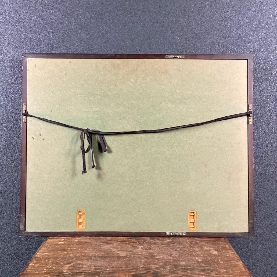 美品 井堂雅夫「三年坂の朝」木版画 直筆サイン入り 1993年 額縁入