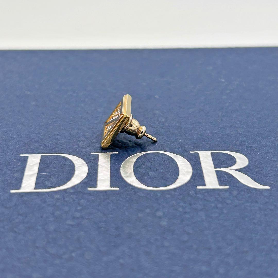 【現行】ディオール CD DIAMOND スタッド ピアス クリスタル ゴールド