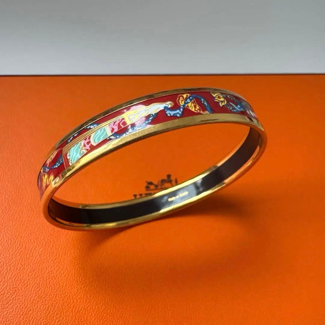 美品　エルメス バングル ブレスレット HERMES 七宝焼　エマイユ